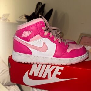 Nike Kids Pink and White High-Top Sneakers